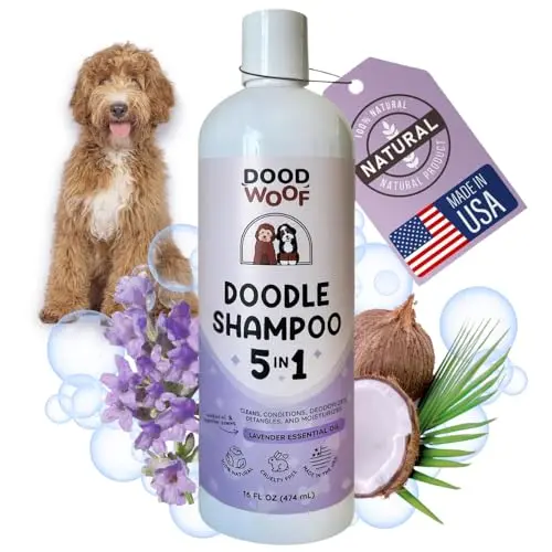 Dood Woof all-natural dog shampoo and conditioner for Goldendoodles with lavender scent