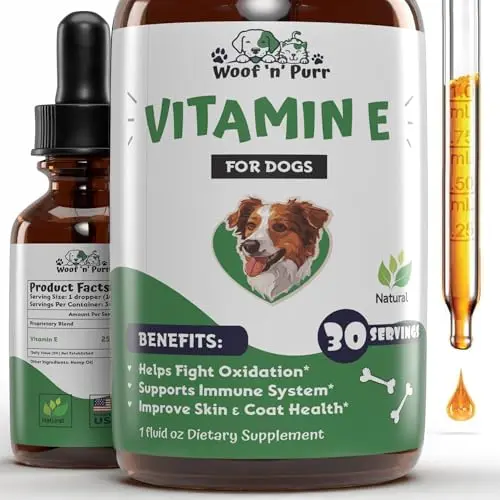 Woof 'n' Purr Vitamin E supplement drops for dogs