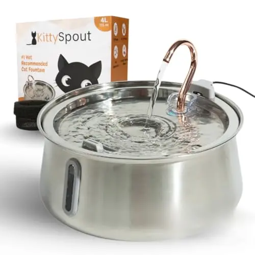 KittySpout stainless steel cat fountain with sleek design