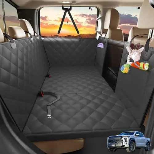 AIREDOULER Dog Seat Cover with Egg Crate Foam for Crew Cab