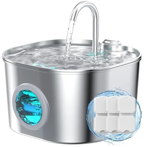 HOOISE stainless steel cat water fountain with metal faucet