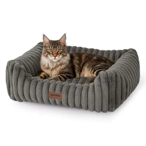 ZOMISIA grey rectangle orthopedic pet bed with raised sides