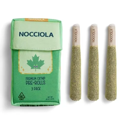 NOCCIOLA pack of three oblong green catnip-filled chew and kicker toys