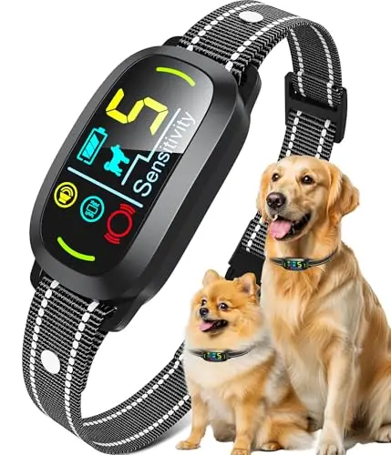 Oliry Smart AI Bark Collar with LCD display in black