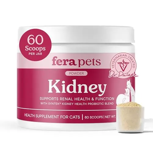 Fera Pets powder supplement for cat kidney health with antioxidants and probiotics