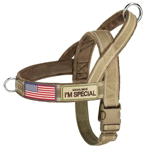 Forestpaw brown slip-on dog harness with plush lining and large handle