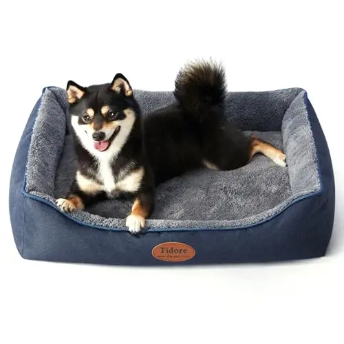 Tidore navy blue orthopedic dog bed with removable cover