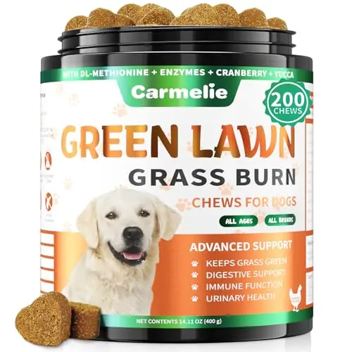 Carmelie Grass Burn Spot Chews value pack with 200 soft chews