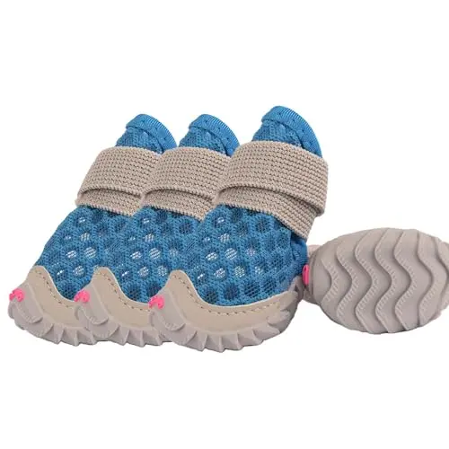 Dozextol blue mesh dog boots with single strap