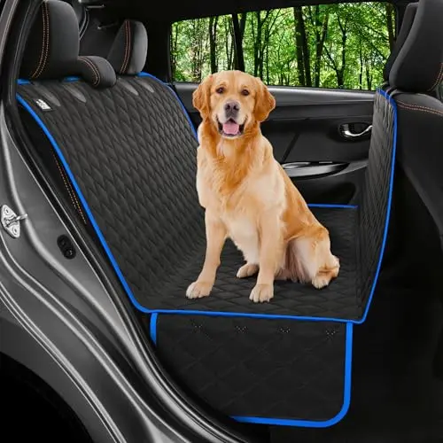 Petloox blue waterproof dog seat cover with non-slip backing