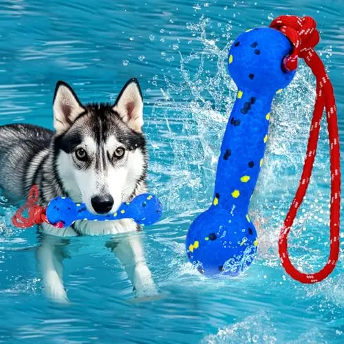 BABORUI bright blue floating stick dog toy for pool and water fetch