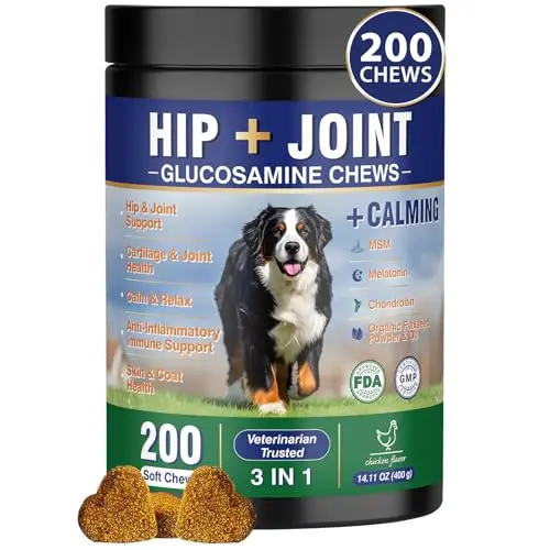 Tciika chicken-flavored hip and joint calming chews for dogs