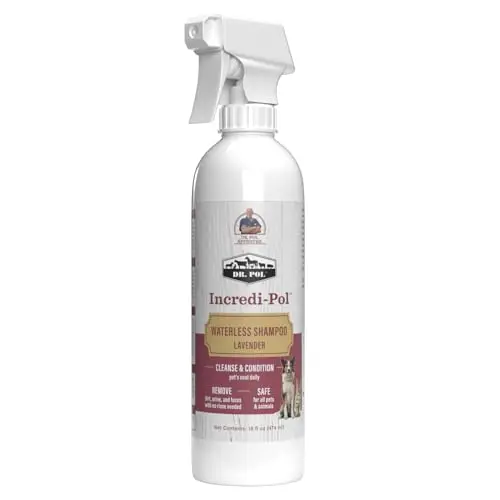 Dr. Pol Incredi-Pol Waterless Shampoo bottle with lavender scent