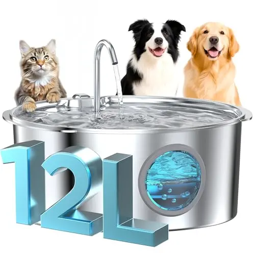 GROOKPET 12-liter stainless steel dog water fountain