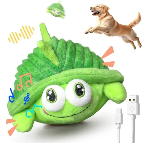 GUKCO plush turtle dog toy with a bouncing electronic ball inside