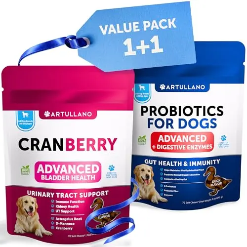 Artullano Dog UTI Treatment and Probiotic Chews bundle