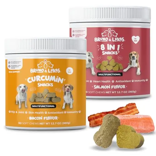 Bruno & Lukas turmeric and multivitamin chews for dogs with glucosamine