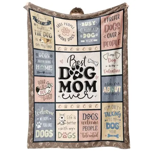 STEADSTYLE multicolor flannel throw blanket with dog-themed quotes
