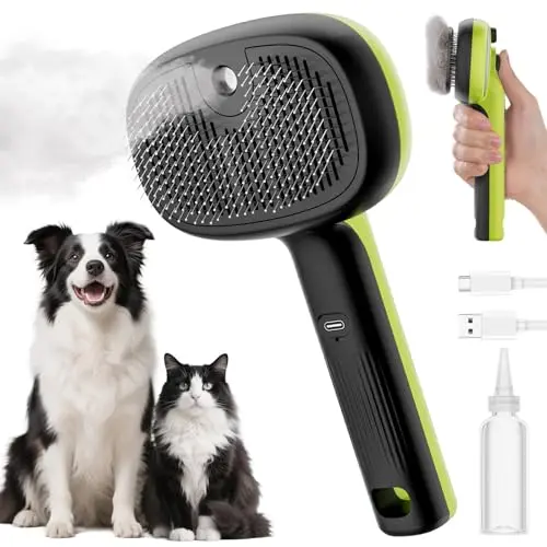 Pecute steam brush with clear water tank and stainless steel bristles