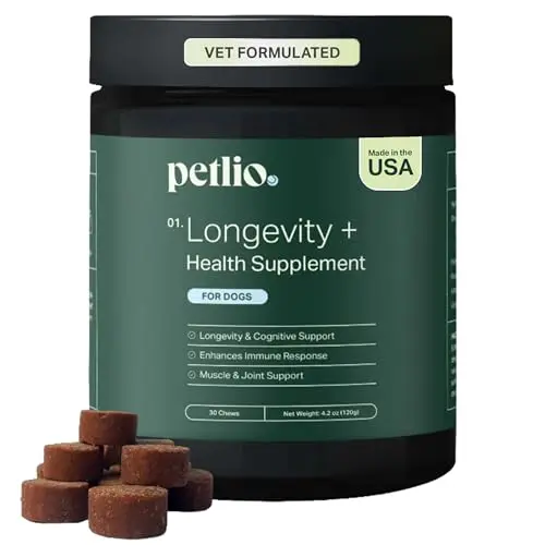 Petlio Longevity+ Dog Health Supplement soft chews for small dogs