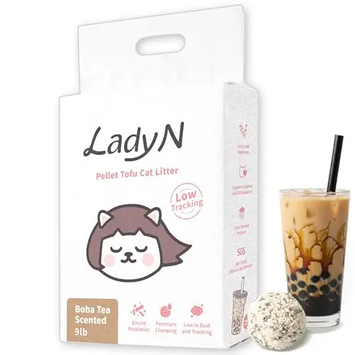 Lady N pellet tofu cat litter with boba tea scent bag
