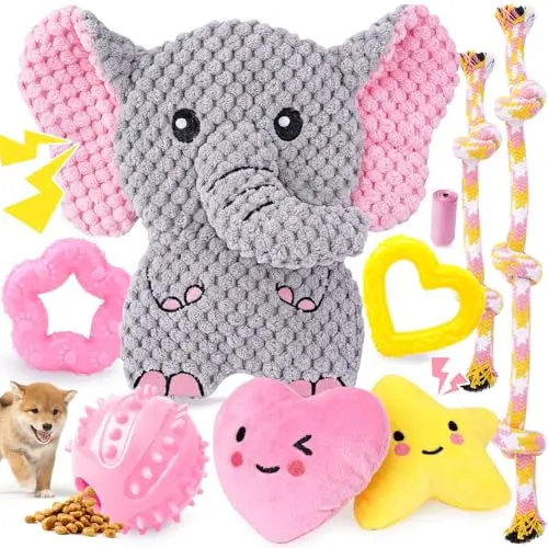 XIUGOAL pink puppy toys set with multiple textures