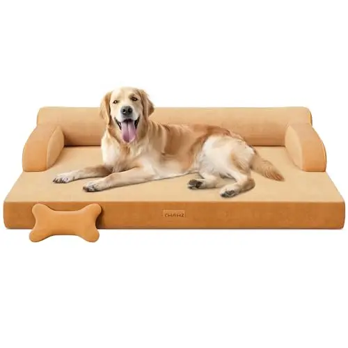 CWAWZ XL Orthopedic Dog Bed with Cooling Gel Memory Foam