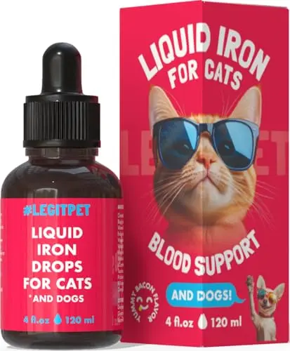 LEGITPET liquid iron drops for cats and dogs with bacon flavor