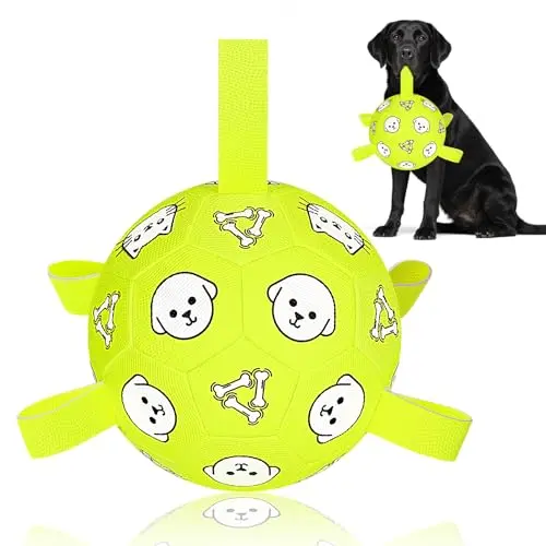 WYNTRIUM durable dog soccer ball with straps for herding dogs