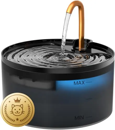 MISFANS plastic cat water fountain with elegant copper faucet