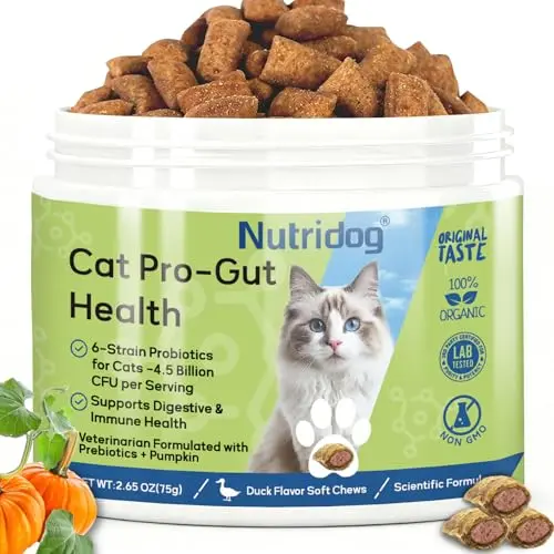 Nutridog Duck Flavor Probiotic Bites for Cats and Kittens