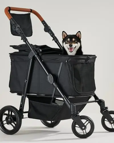 Zoosky all-terrain stroller for medium dogs with adjustable canopy and handle