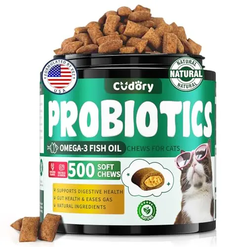 Cudory 500 Count Probiotic Chews for Cat Digestive Support