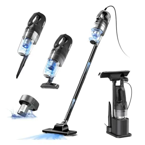 SOWTECH corded stick vacuum cleaner with attachments
