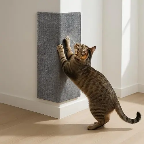 SleepGround Wall and Corner Carpet Cat Scratcher with reversible design