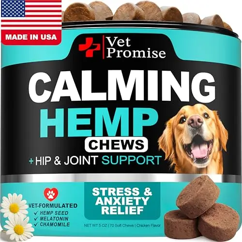 Vet Promise Advanced Calming Chews for dogs with hemp
