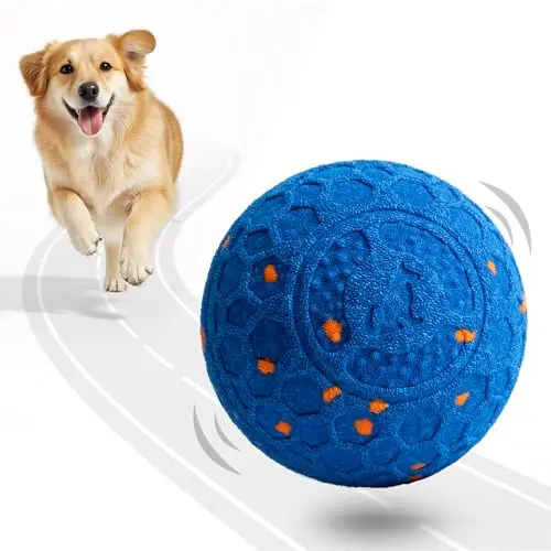 Fsitego light blue smart interactive dog ball for bouncing and rolling