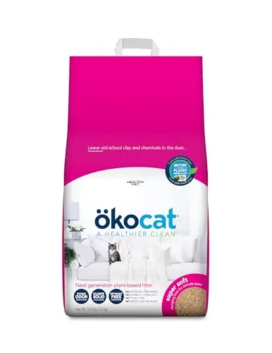 OKOCAT Super Soft Wood Clumping Cat Litter bag with wood-based formula