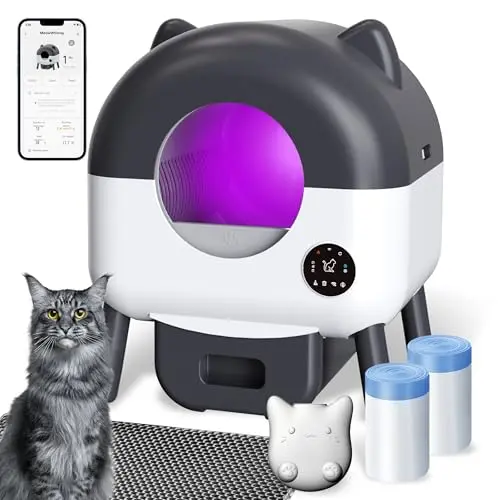 MeowWhimsy dark gray automatic self cleaning cat litter box