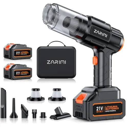 ZARIMI graphite black handheld vacuum cleaner with two batteries