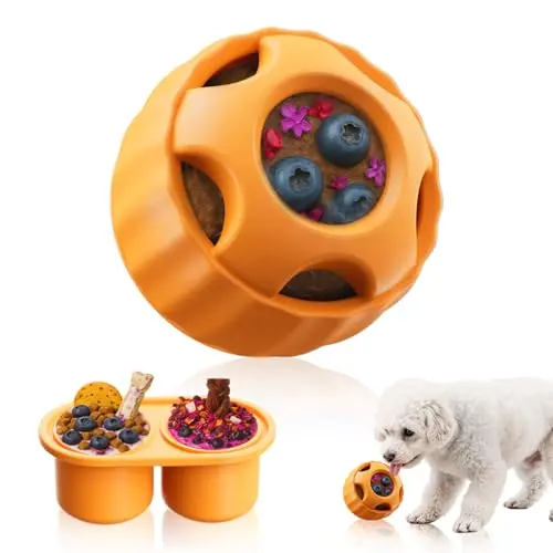 havit orange ball-shaped frozen dog treat toy