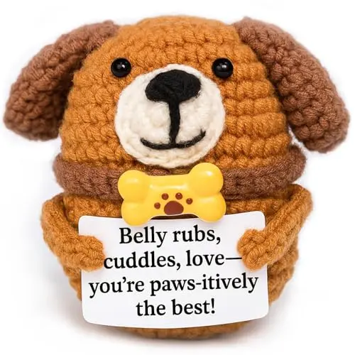 TWPER handmade mini crochet dog figurine for desk or decor