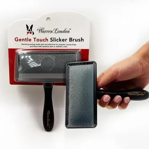 Warren London slicker brush with extra-soft pins for puppies and small dogs