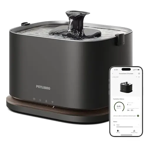 PETLIBRO cordless cat water fountain with app monitoring and stainless steel tray