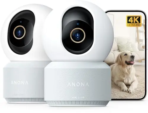 Anona 4K UHD indoor camera for pets with pan-tilt and night vision
