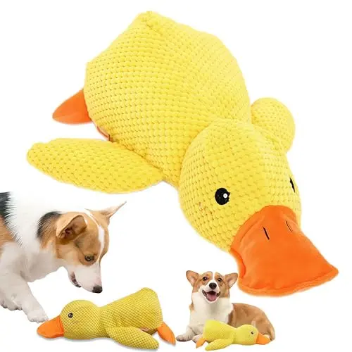 Koujut duck shaped plush dog toy for chewing and play