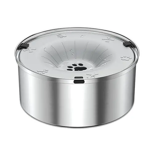 SCHITEC light gray stainless steel small capacity water bowl for dogs and cats