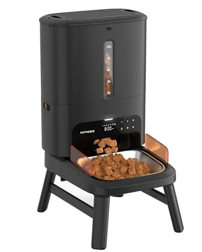 Nityers 15L automatic dog feeder with elevated stand for large breeds