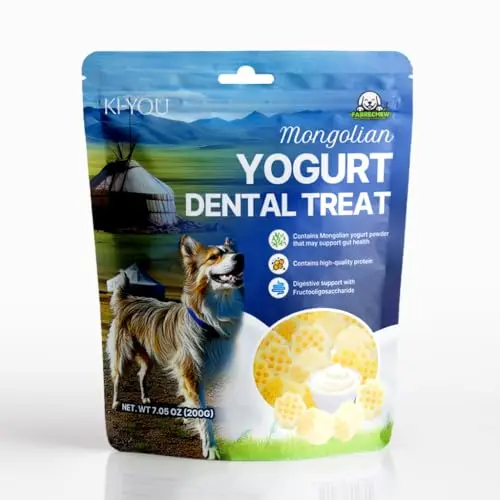 Fabrechew KI-You Mongolian Yogurt Dog Treats with honeycomb shape
