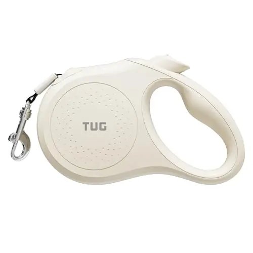 TUG Quest cream retractable leash with smooth retraction